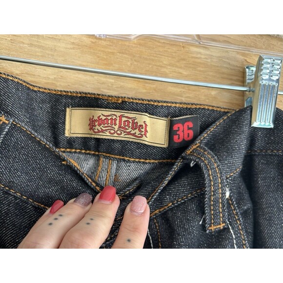 Urban Label Jeans Mens 36x31 Blue Denim Dark Wash Embroidered Straight 36W 31L - Picture 4 of 4